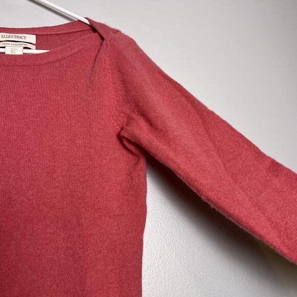 Ellen Tracy Womens 100% Cashmere Sweater Sz S Pink Quite Luxury - Picture 4 of 13